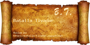 Batalla Tivadar névjegykártya